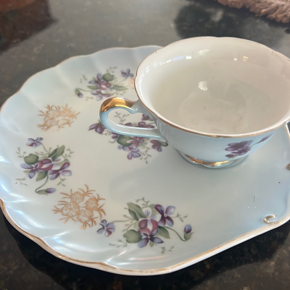 Tea cup saucer sets. Set of two pieces x 3 sets.